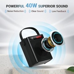 Voice Amplifier Bluetooth 5.3 Wireless Headset Mirophone/Handheld Mic-40W.