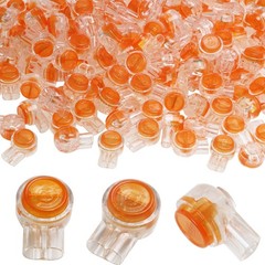Telephone Wire Connector LUORNG 200PCS UY/K1 Waterproof Clear Button Orange