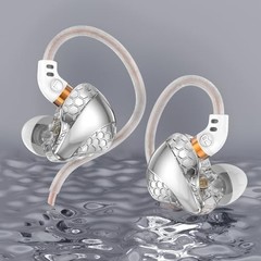 2 Pack in Ear Monitor Headphones, H89 IEM Earphones Wired Earbuds Black+White