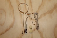 Beige Single Earhook Headset Microphone w/ 4 pin mini XLR for Audio Technica