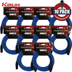10-PACK Kirlin 25FT XLR Male to XLR Female 20AWG Microphone Cable Blue
