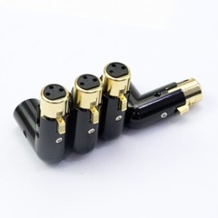 4x Gold Plated 3-Pin XLR Right Angle Adapter Adjustable 4 Angle Positions