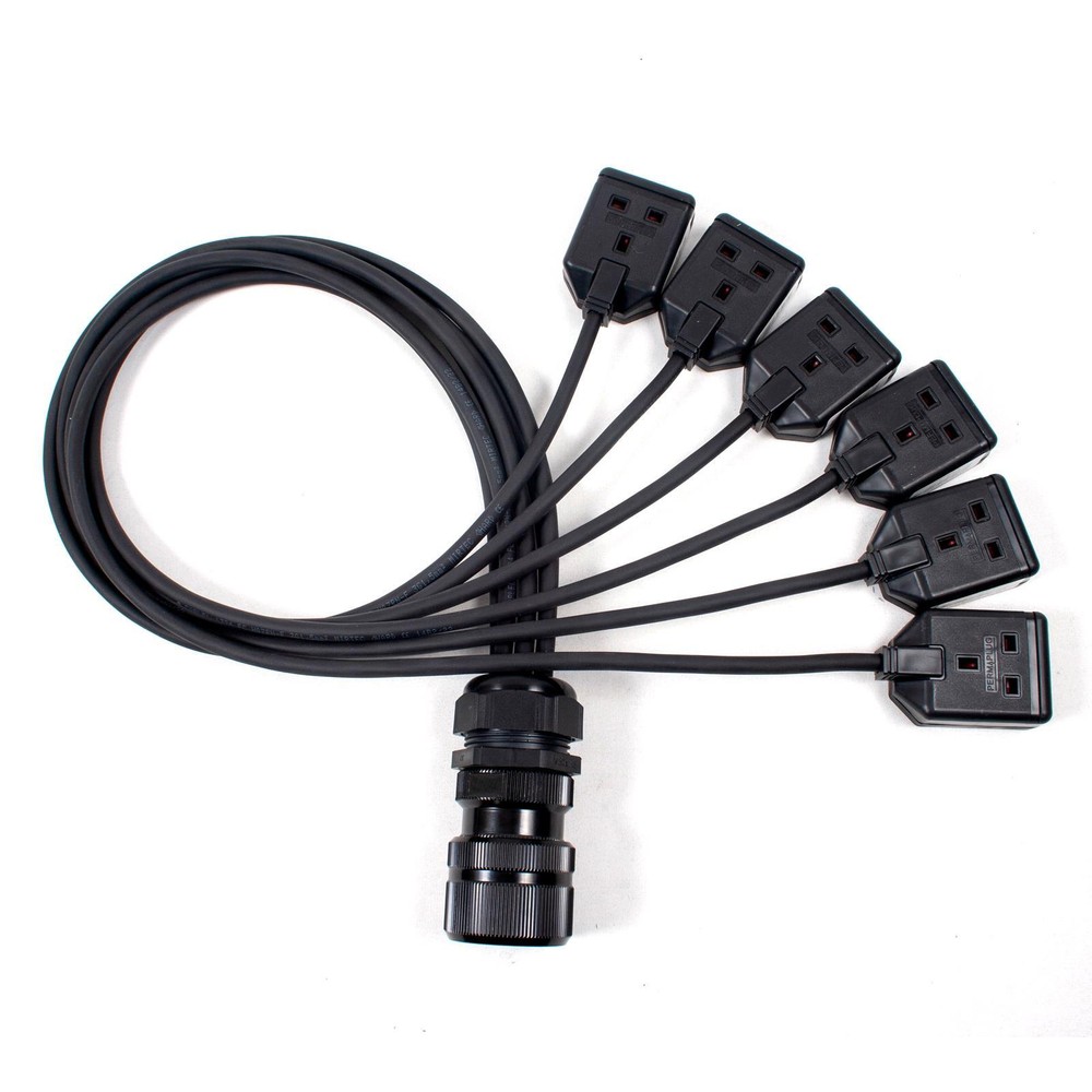 Socapex Spider – Male socapex to Female 13amp UK Sockets