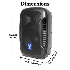 TPro 10“ 1500 Watts Bluetooth Speaker w/ Built-in Amplifier, Mic, USB SD Slots