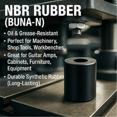 Rubber Equipment Feet Bumper 1″ wide Steel Washer 1/2″ Tall Audio Speakers Amps