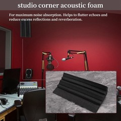4 Pcs Corner Trap Acoustic Panel Studio Sound Absorption Foam 12*12*24cm A5O4