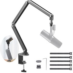 For HyperX SoloCast Aluminum Alloy Foldable Microphone Arm Stand 360° Rotatable