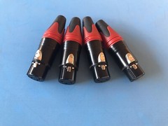 XLR Female Microphone Connector Deluxe Red ( 4 Pack ) Heavy duty Made in the USA
