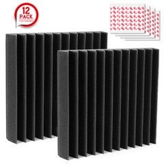 12Pack Acoustic Foam Soundproofing Sound Proofing Tiles Studio Room Wall Panels