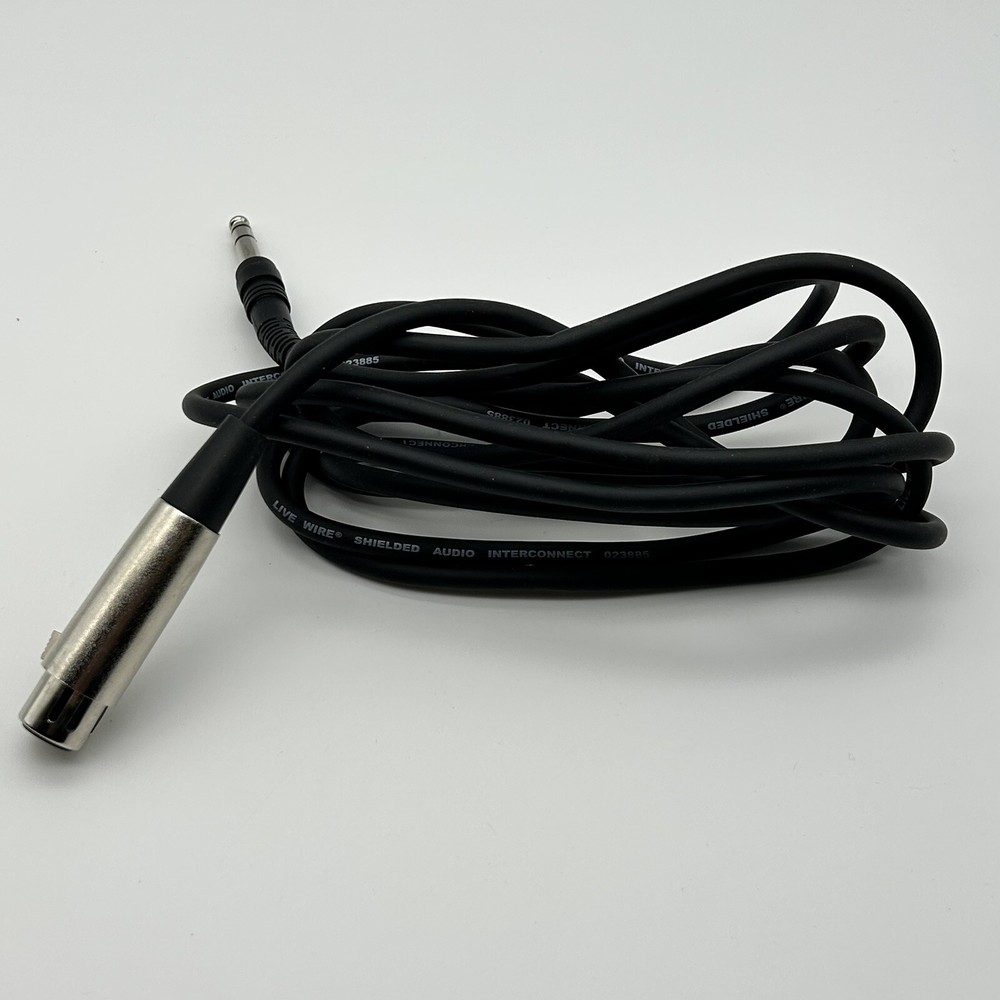 10FT Live Wire Black Shielded Audio Interconnect Cable Female XLR to TSR 1/4″