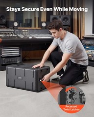VEVOR 6U Rack Case, 12 in Depth, Rackmount Flight 6U- 8.7 Internal Depth