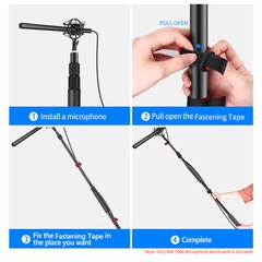 Neewer 98″ Portable Three Sections Stretchable Handheld Microphone Boom Pole