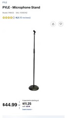 2 x PYLE PMKS5 MICROPHONE STAND BASE – BLACK NEW IN BOX