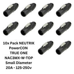 10x Pack NEUTRIK PowerCON TrueOne1 TruCon NAC3MX-W-TOP Male Waterproof 6-12mm