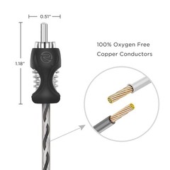 RECOIL RCI43 100% Oxygen Free Copper 4-Channel RCA Audio Cable, Twisted 3ft