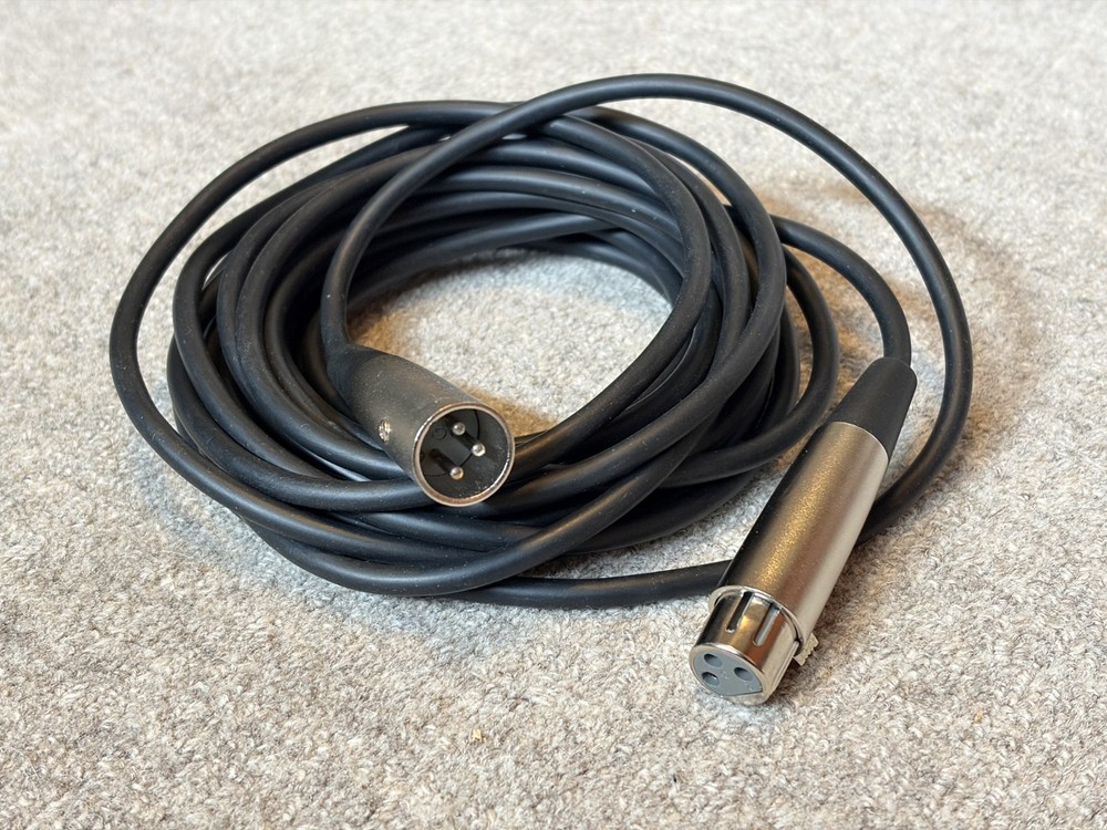 20ft XLR Microphone Mic Audio Single Cable – Black – stage – dmx