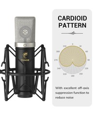 Condenser Microphone 192kHz/24Bit, USB Cardioid Computer Mic Kit with Upgrade…