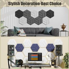 12 Pack Sound Proof Foam Panels, 12″X 12″X 0.4″,Acoustic Panels Self-Adhesive