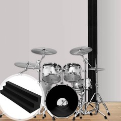 Useful Corner Bass Trap Sound Absorbing Acoustic Foamed Tile for Studio (Black)