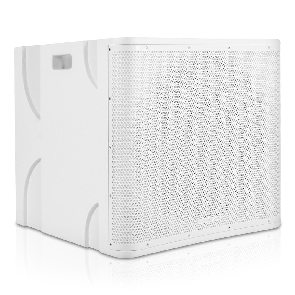 Sound Town 1600W 18” Powered Sub with DSP, LPF, Plywood, White (CARME-18SWPW)