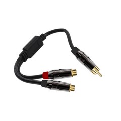 RCA Male Mono to Dual RCA Female Mono Splitter Y Cable Extension Gender Change