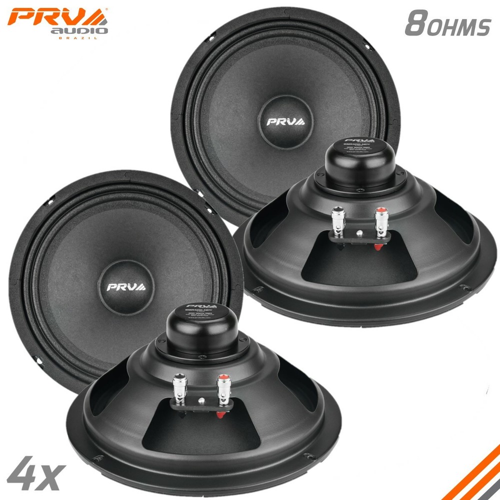 4x PRV Audio 8MR400-NDY Neodymium 8″ Midrange Loudspeakers 400W 8 Ohms 8MR Neo