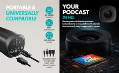 Movo Video Podcast Equipment Bundle with Boom Arms -Interface + 2X Mics Cameras