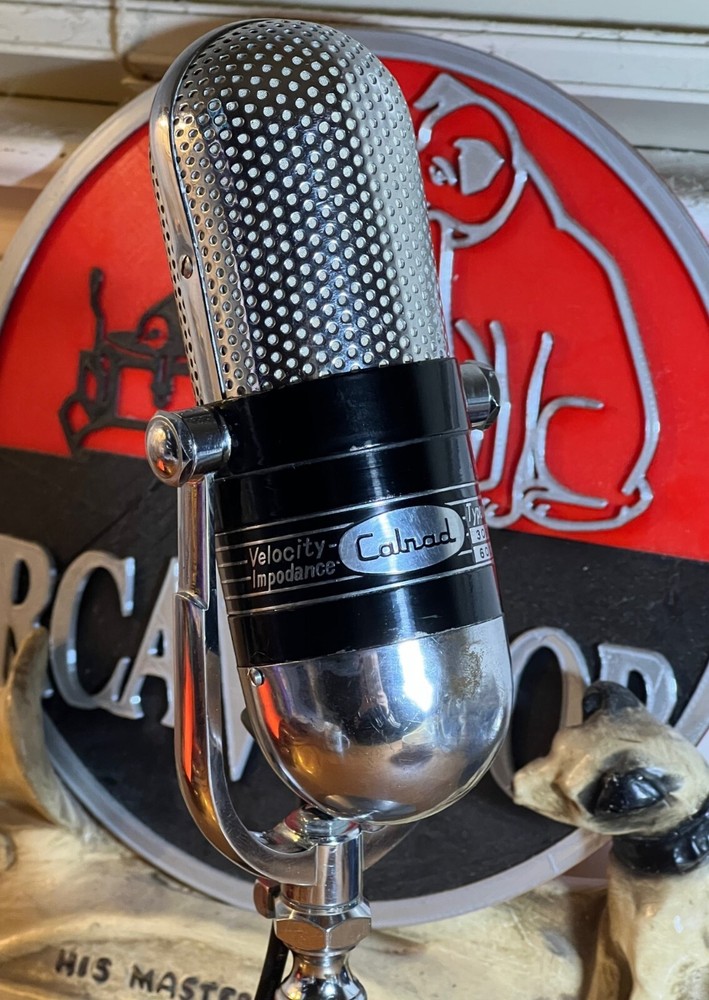Rare Vintage 1960’s CALRAD VM-12 Velocity Ribbon Microphone, works great w/stand