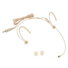 Beige XLR 3Pin 4Pin 3.5mm Headworn Headset Head-mounted Microphone Double Earho