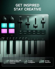 Donner STARRYKEY-37 PLAY MIDI Keyboard Controller, 37 Key Portable MIDI…