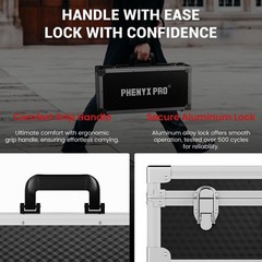 Phenyx Pro Equipment Storage Case, Carrying Large (53.5*16.5*29cm), Black