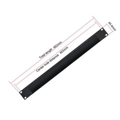 2pcs 1U 19 In Black Server Network Rack Mount Cable Brush Panel Brackets