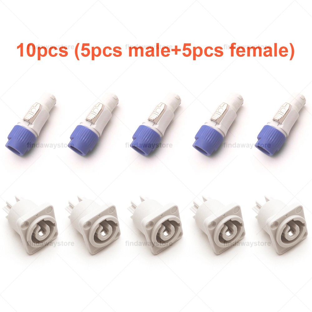 10pcs Audio Video OutPut Connector NAC3FCB PowerCon 20A AC Cable Male and Female