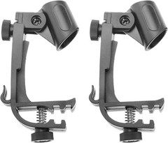 Adjustable Drum Rim Mic Clips – Microphone Mount Clamp (Pack of 2)