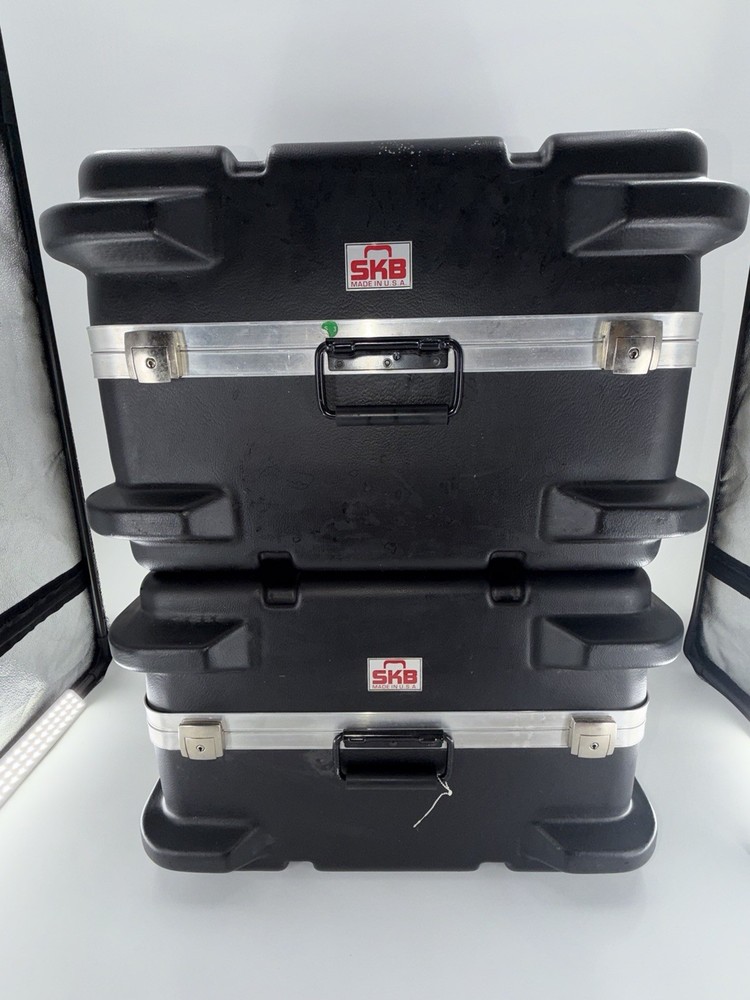 SKB Hard Shell Equipment Heavy Duty Protective Storage Cases Black Lot of 2
