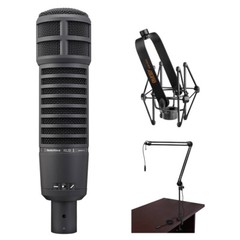 Electro-Voice RE20 Announcer Mic (Black) with Mic Shockmount & Broadcast Arm