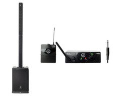 JBL PRX ONE Powered Column Array Speaker/Sub Sys + AKG WMS40 Mini Instrument Set