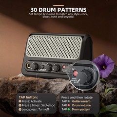LEKATO GA-4 10W Guitar Amplifier with Clean Overdrive Reverb Drum Volume
