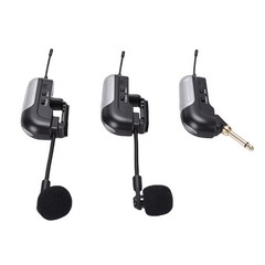 Dual UHF Wireless Accordion Microphone 360 Degree Instrument Pick Up Mic Supply