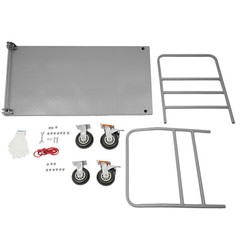 2000lbs Steel Platform Truck 48x24x36″ Hand Push Flat Cart 2 Casters w/ Brake US