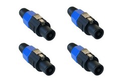 4 Pack SpeakOn Male Plug 4 Pole Conductor Pro Audio Speaker Cable Connector