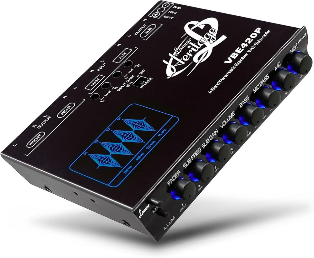 Lanzar Parametric Equalizer with Subwoofer Gain Control 9-Volt RMS Pre-Amp