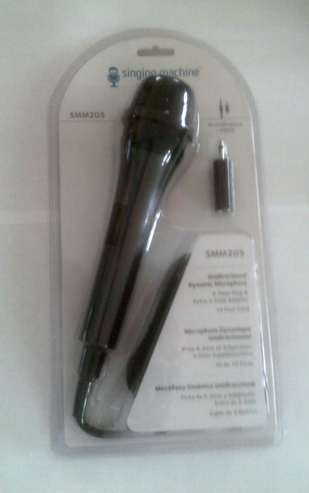 The Singing Machine SMM-205 Unidirectional Dynamic Wired Microphone New
