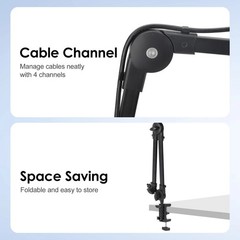 Microphone Boom Arm 360 Rotatable Adjustable Mic Stand w/ 3/8 to 5/8 Adapter