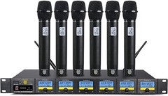 proreck MX66 UHF Wireless Microphone 6-Channel System with 6 Hand-held Mics Set
