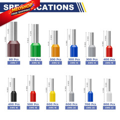haisstronica Wire Ferrules Connectors Kit – 5000PCS AWG22-7 12 AWG22-7,