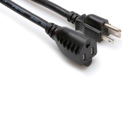 Hosa PWX-4100 14 AWG Edison Power Extension Cord NEMA 5-15R to NEMA 5-15P, 100ft