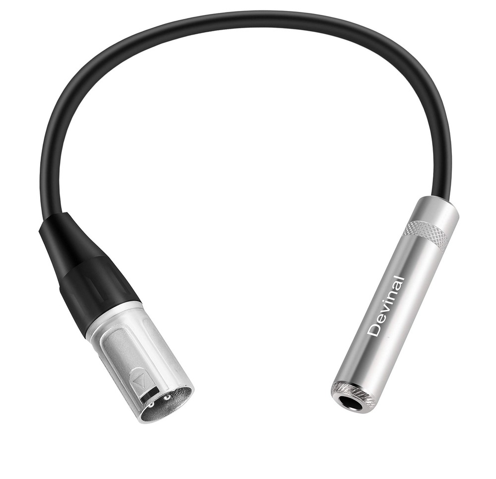 Devinal XLR Male to 1/4 Female calbe, 3 Pin Male to 6.35mm Socket Audio Cord, XL