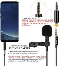 Quanfun pro 1pk Clip on Mini Microphone 3.5mm Lavalier For Mobile /pc/camera /