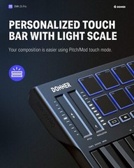 🎹 Donner MIDI Keyboard OLED Screen 25 Key 8 Drum Pads Touch Bar DJ Controller